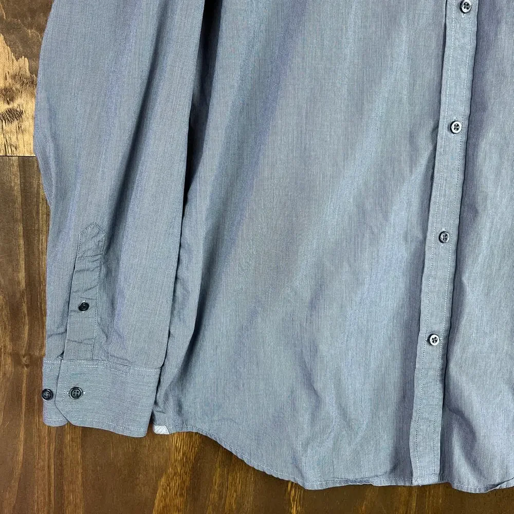 Banana Republic Mens Shirt Blue White Pattern Classic Fit Long Sleeve Cotton XL